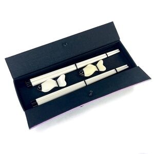 Vintage White Chopstick Set with Fish Rests from Japan - 2